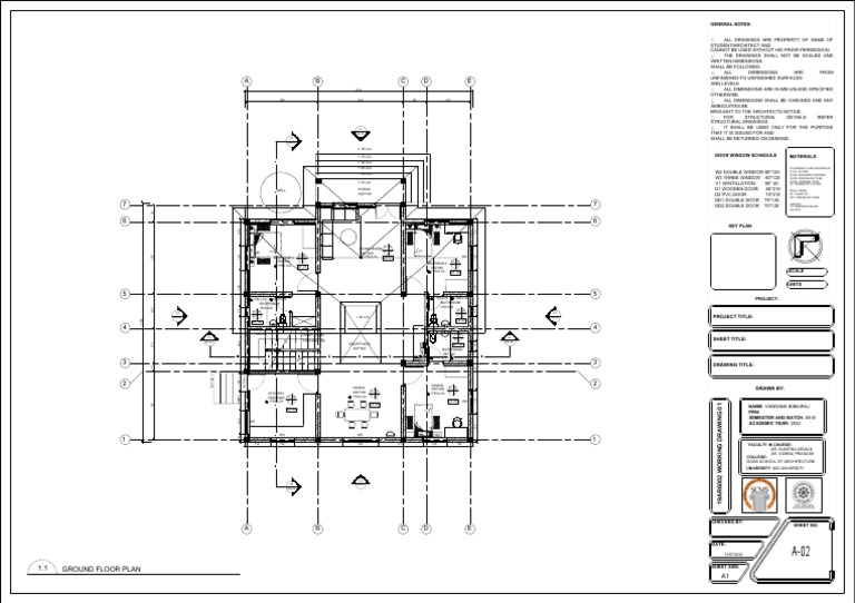 A B C D E: Ground Floor Plan 1.1 | PDF | Tile | Economic Sectors