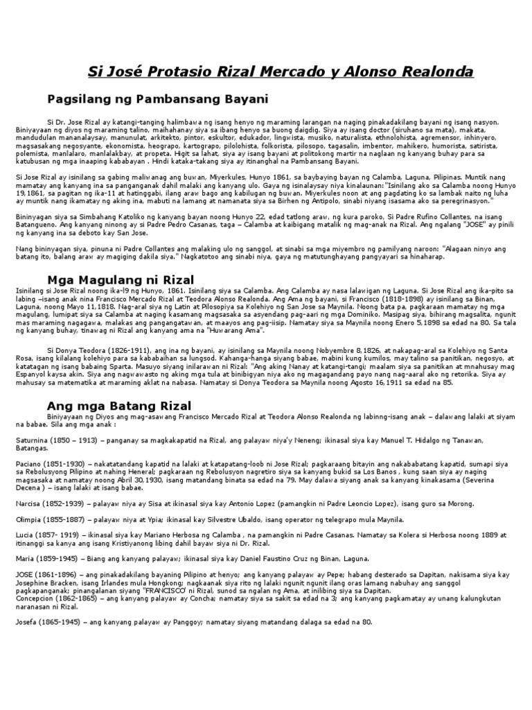 43+ Kalagayan sa buhay ni rizal ideas