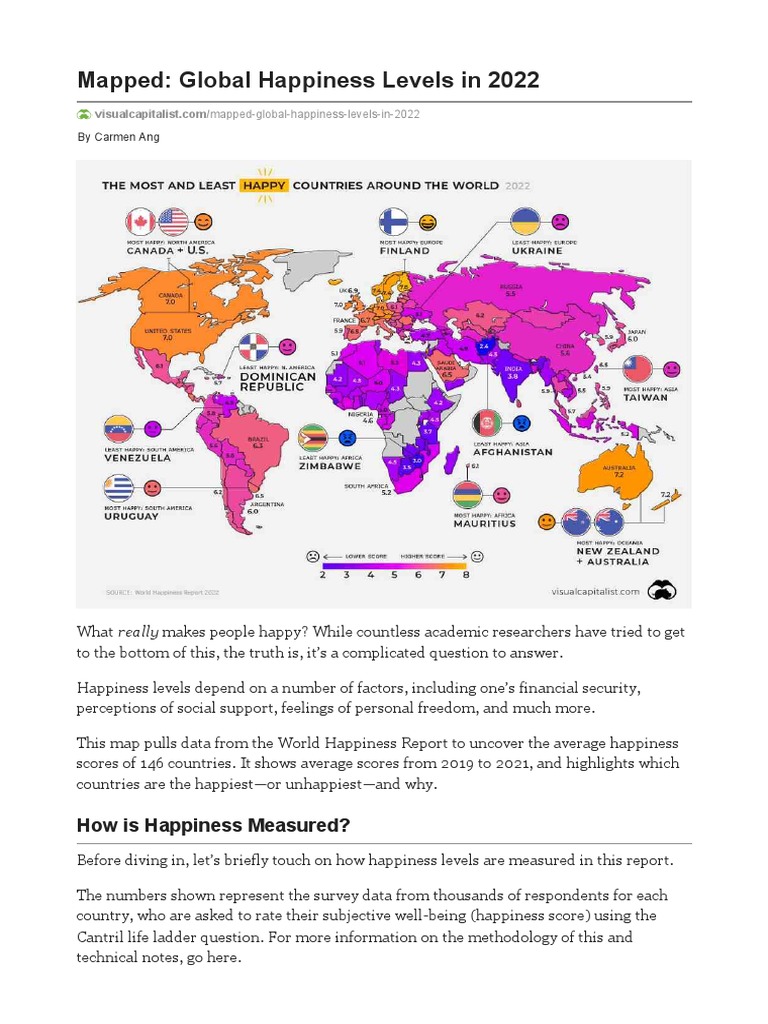 Mapped_ Global Happiness Levels in 2022 | PDF | Happiness | Economies