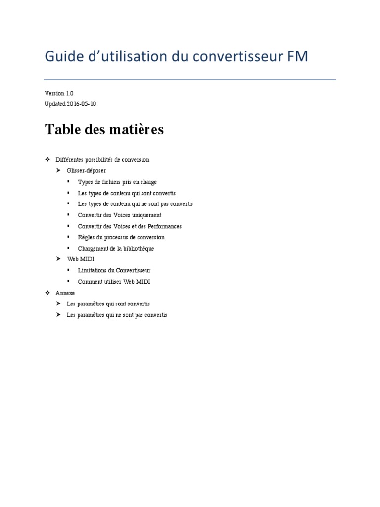 Guide du convertisseur FM Yamaha | PDF | Fichier informatique ...