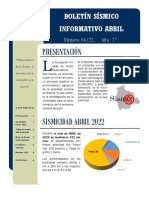 Boletin Sismico Informativo Abril 2022