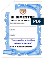 Caratula Iii Bimestre Talentosos