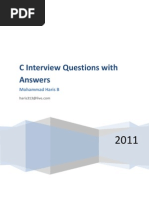 C Interview Question and Answers