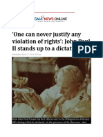 One Can Never Justify Any Violation of Rights John Paul II Stands Up To A Dictator