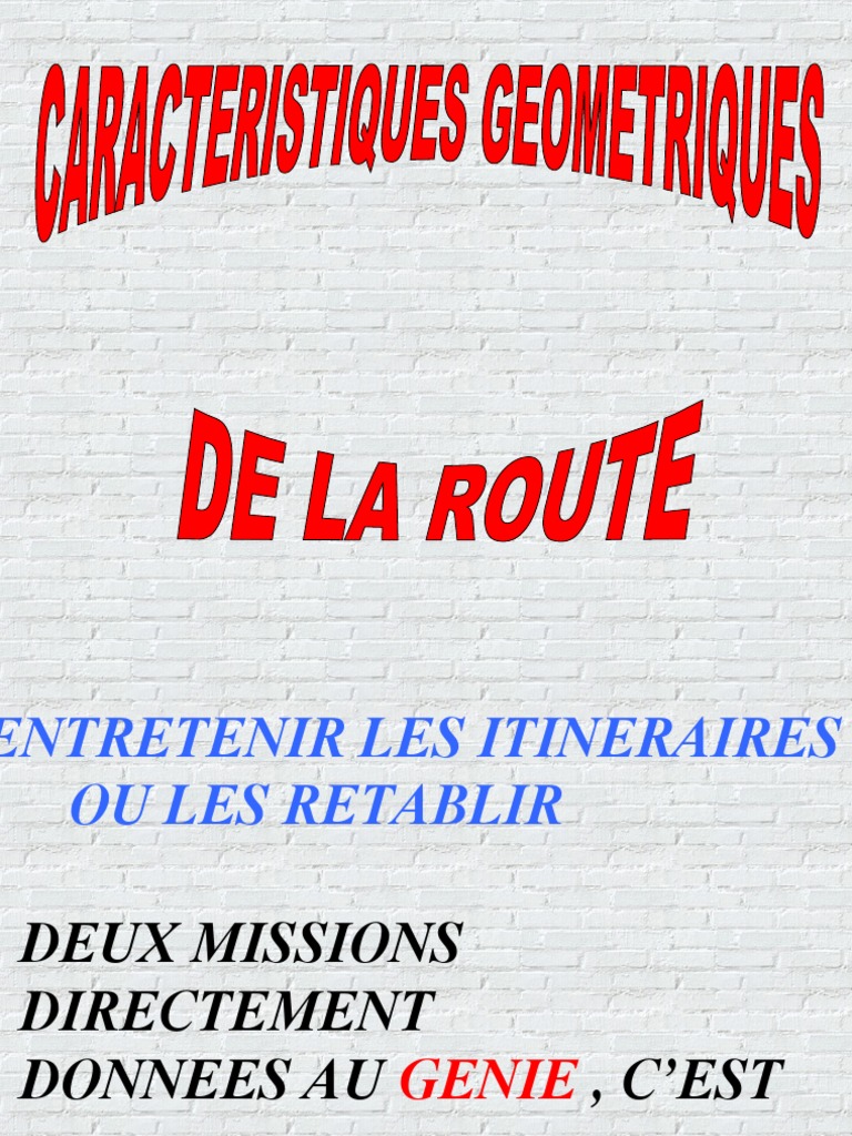 Caractéristiques géométriques des routes | PDF | Transport | Transport ...