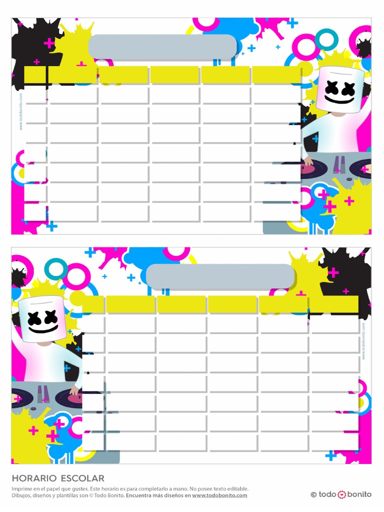 Escolar Marshmello Horario | PDF