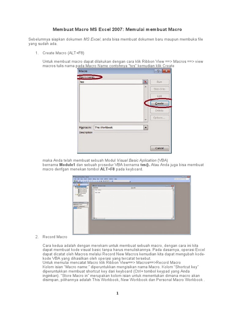 Membuat Macro MS Excel 2007 | PDF | Metode & Bahan Ajar | Komputer