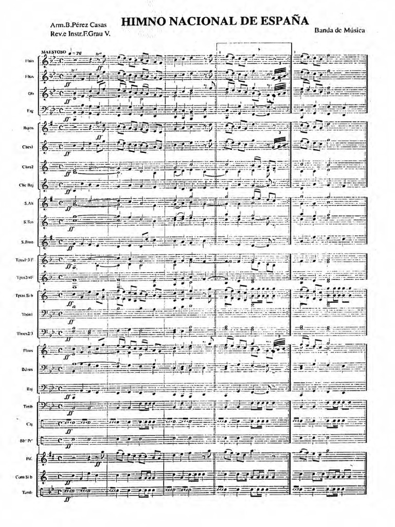 00 Himno Nacional de España - Arm. B. Pérez Casas Rev. e Inst. F. Grau ...