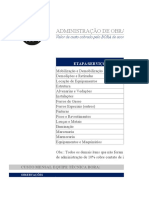 Taxas administrativas de obra