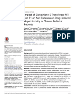 Impact of Glutathione S-Transferase M1 and T1 On Anti-Tuberculosis Drug-Induced Hepatotoxicity in Chinese Pediatric Patients