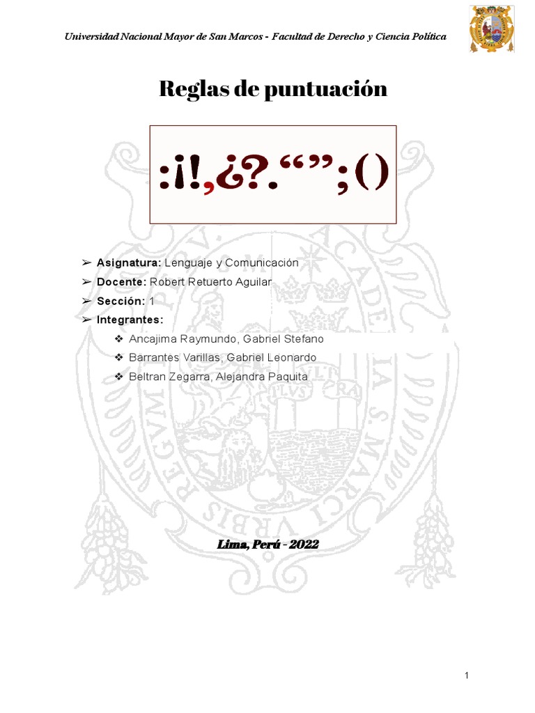 Reglas de Puntuación Monografía | PDF | Puntuación | Coma
