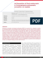 Risk Factors and Prevention of Post Endoscopic Retrograde Cholangiopancreatography Pancreatitis An Update