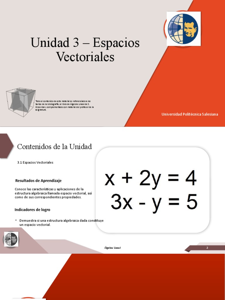 3 1 Espacios Vectoriales Pdf Espacio Vectorial álgebra Lineal