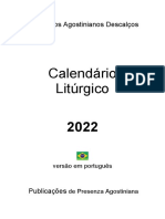 Calendário litúrgico e intenções mensais dos Agostinianos Descalços 2022