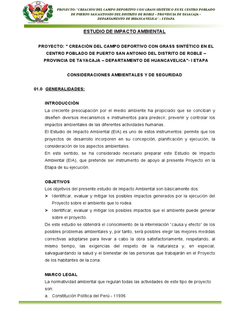 3.4. Estudio de Impacto Ambiental | PDF | Evaluación de impacto ...