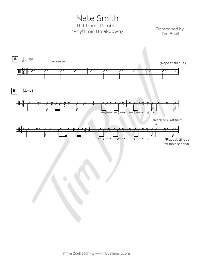 Nate Smith Rambo Riff PDF