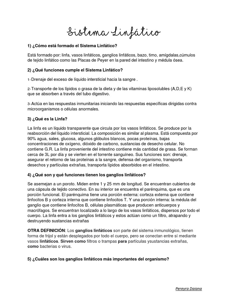 Sistema Linfático Pdf Sistema Linfático Ganglio Linfático
