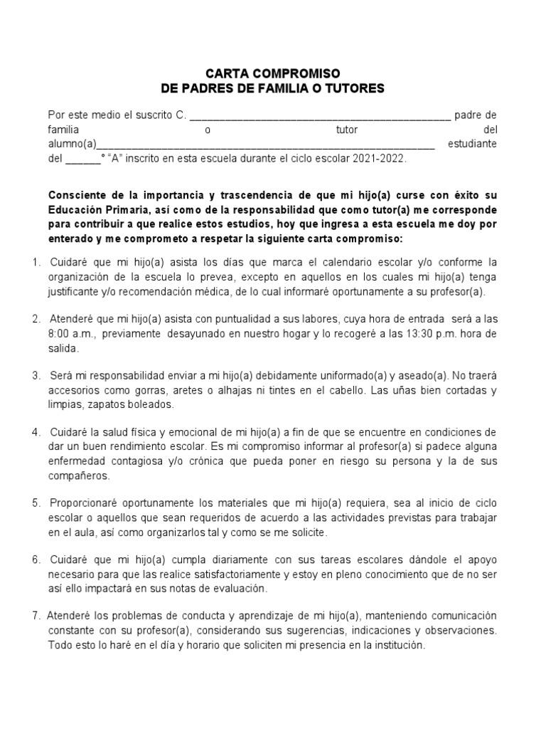 Compromiso de los padres de familia con la educación de sus hijos | PDF ...