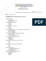 Name: Score: Age:: Entrance Exam