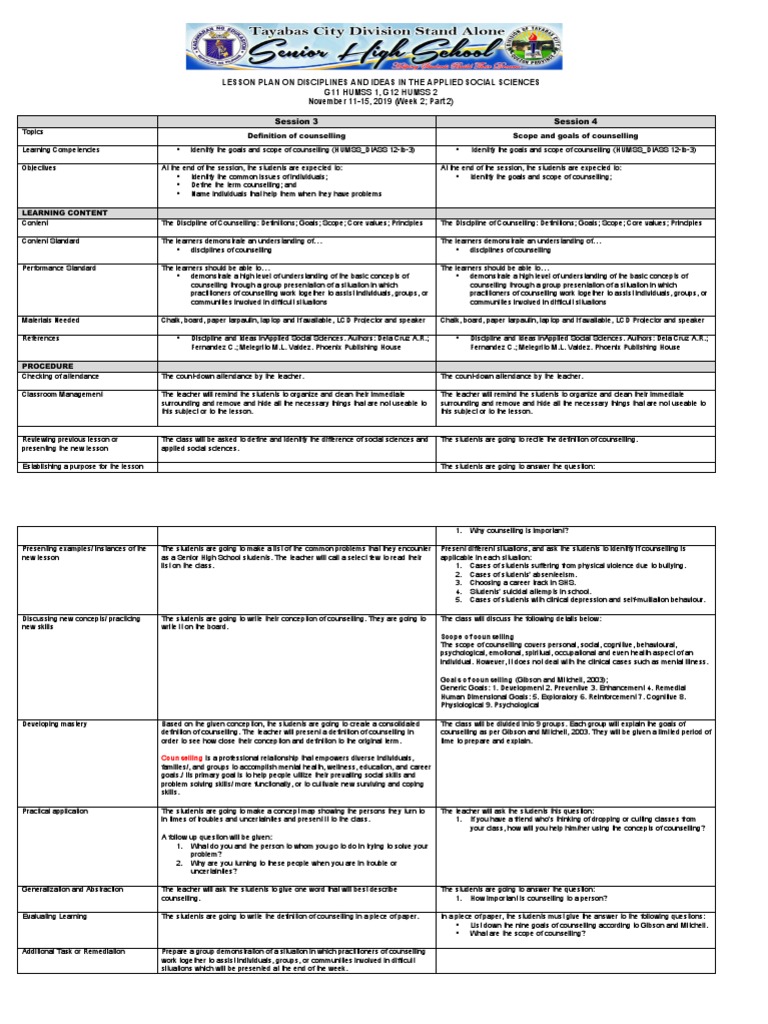 DIAS Week 2b - Definition of Counselling - Goals and Scope of ... image.