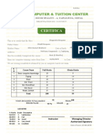 Certifica: Sathi Computer & Tuition Center