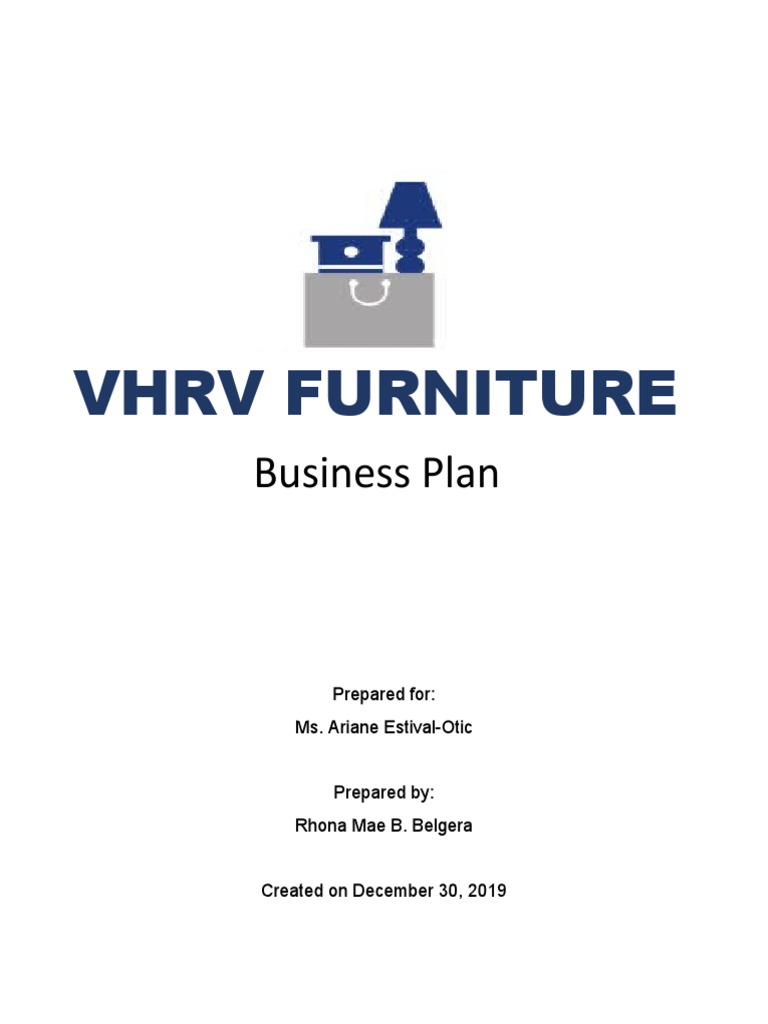 VHRV Furniture Business Plan PDF Marketing Sales