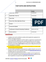 Important Dates and Instructions: Sl. No. Events Dates