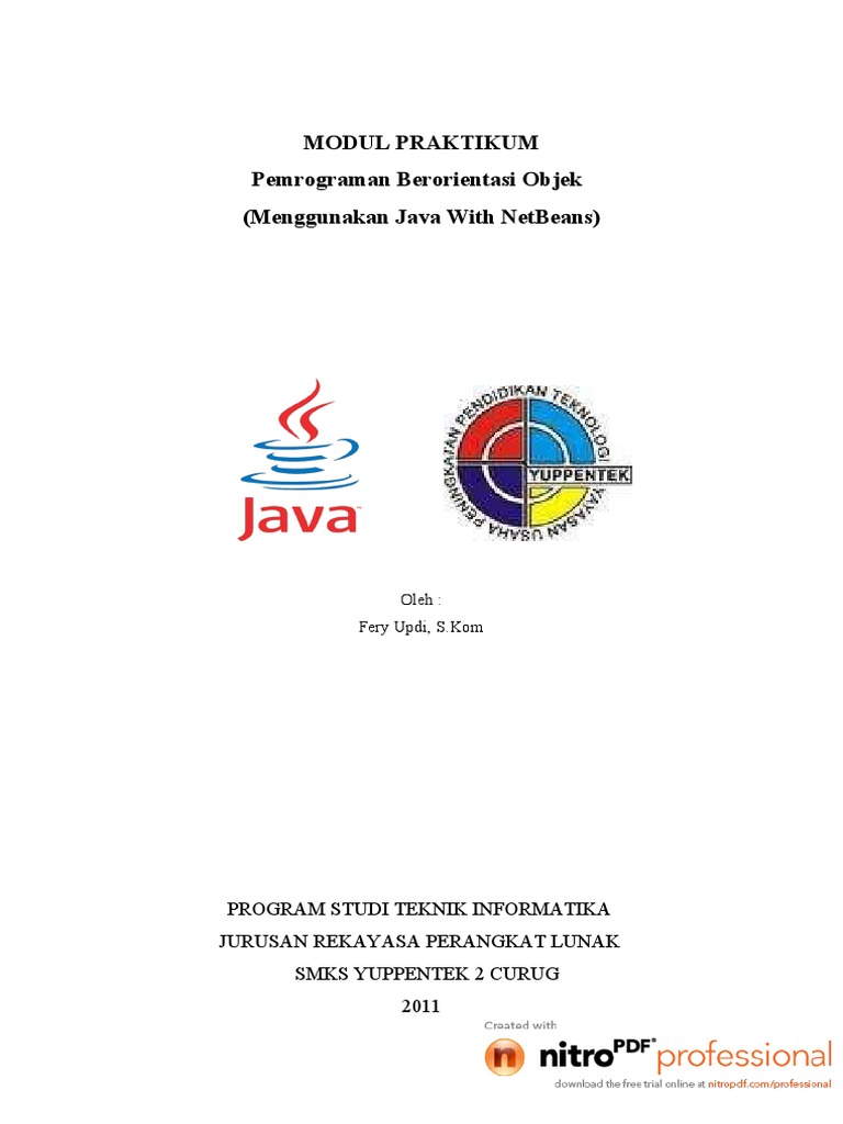 Praktikum Pemrograman Java di NetBeans | PDF