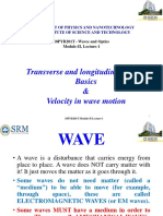 Transverse and Longitudinal Waves: Basics & Velocity in Wave Motion