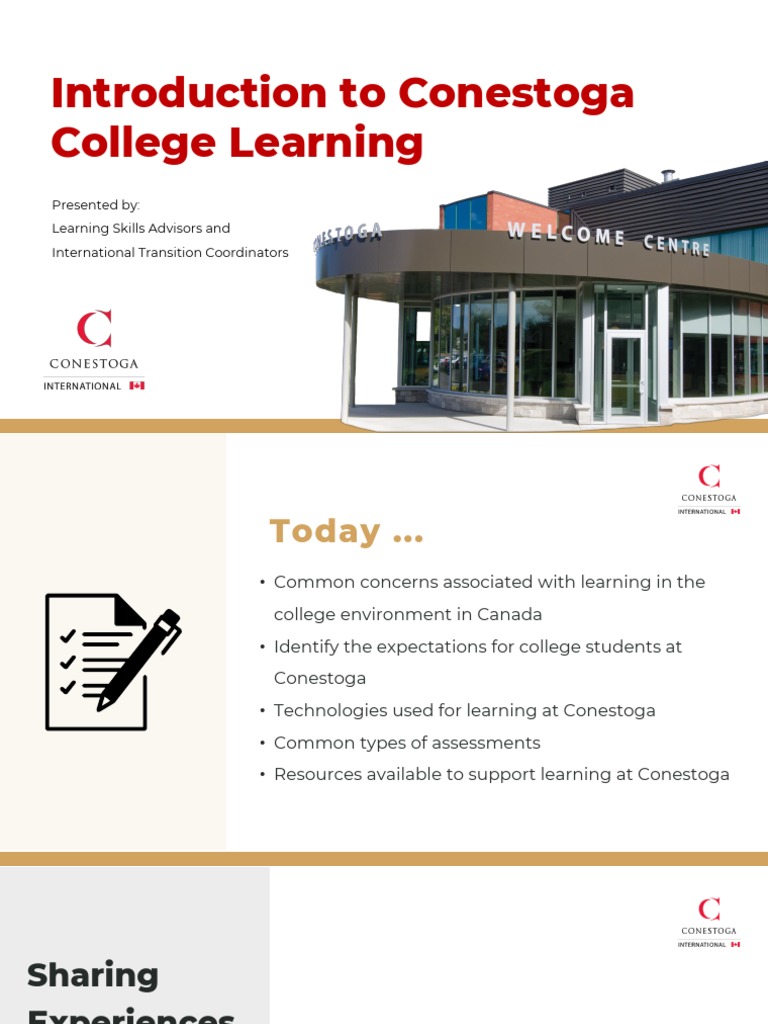 Intro To Conestoga College Learning LG PDF Test (Assessment) Learning
