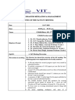 Centre For Disaster Mitigation & Management Minutes of The Faculty Meeting