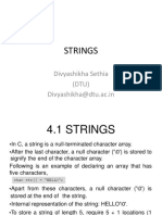 Strings: Divyashikha Sethia (DTU) Divyashikha@dtu - Ac.in