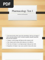 Pharmacology Test 1: Questions and Rationales