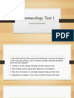 Pharmacology Test 1: Questions and Rationales