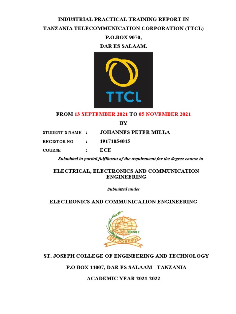 Industrial Practical Training Report (Telecommunication) | PDF | Air ...