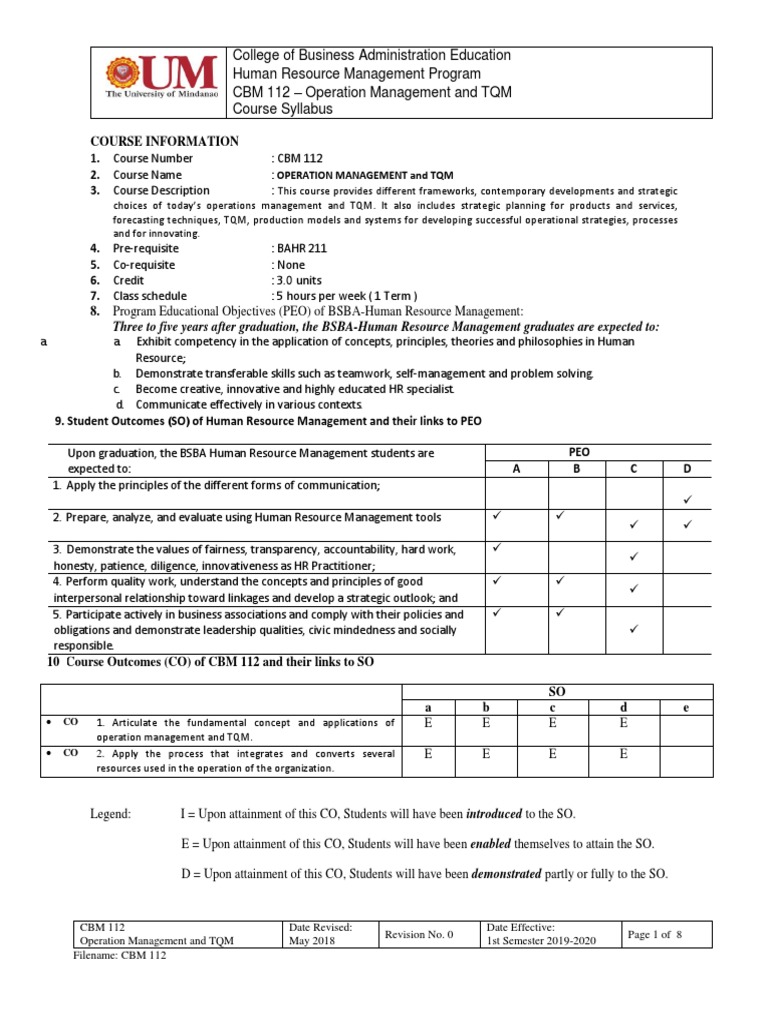 Syllabus Cbm 112 Pdf Test Assessment Educational Technology