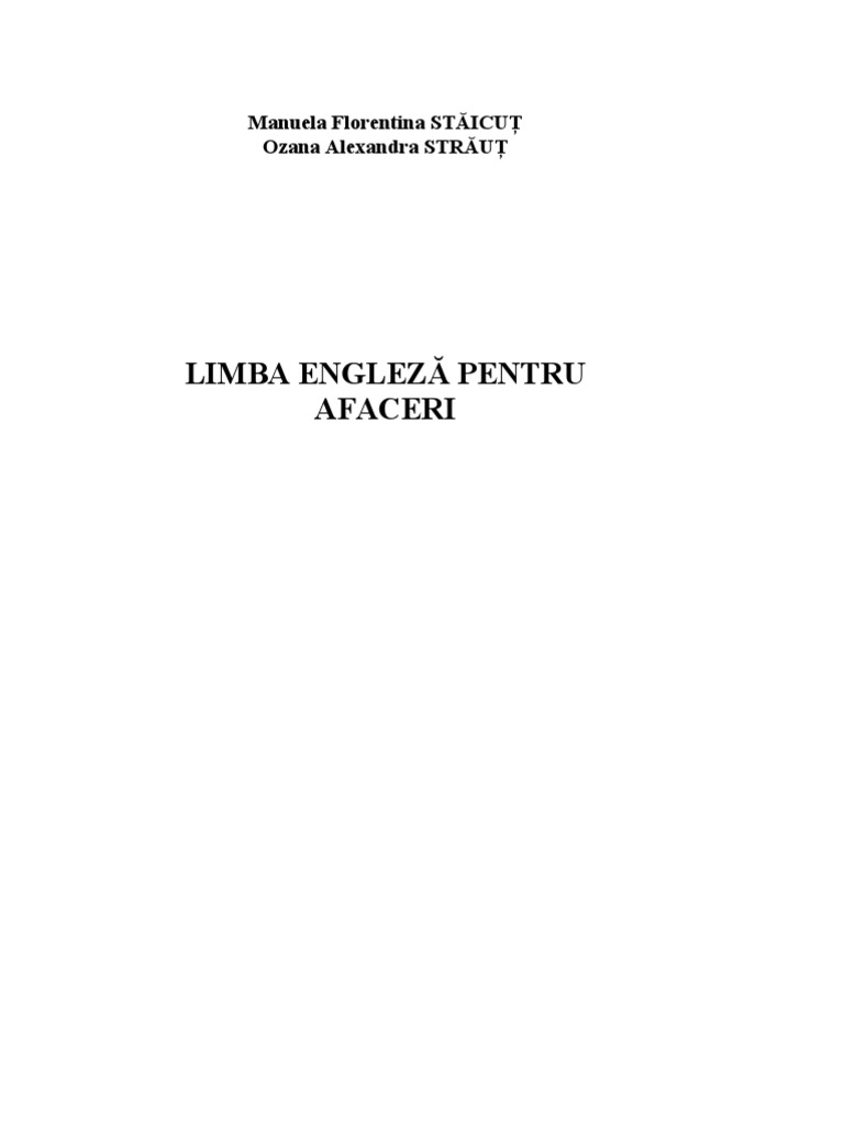 Limba Engleza Engleza Pentru Afaceri