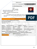 Application Form For Verification of Other Backward Class To