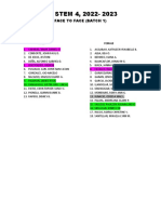 STEM 4 Class Schedule and Roster