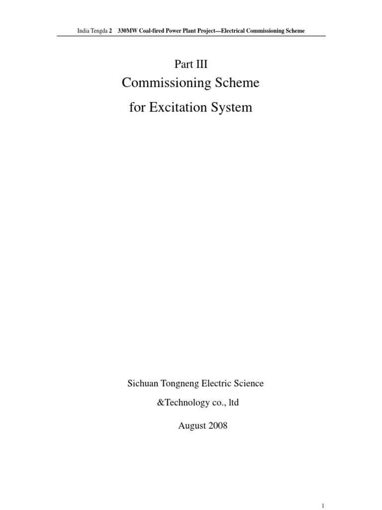 Excitation System PDF Electric Generator Power Supply