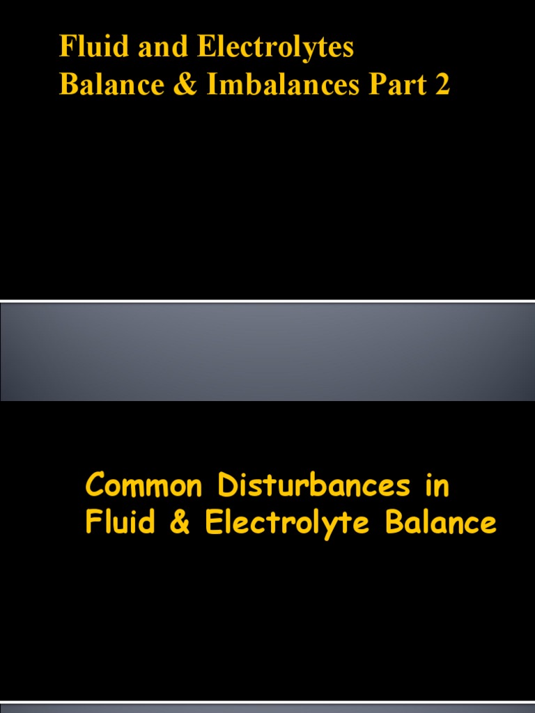 Fluid and Electrolyte Imbalances Part 2 PDF Dehydration Edema