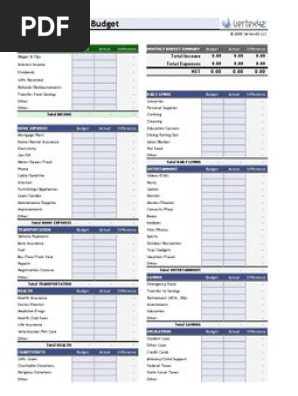 Personal Monthly Budget