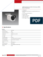 Specifications: 4MP Mini Bullet With D/N, IR, Extreme WDR, SLLS, Fixed Lens