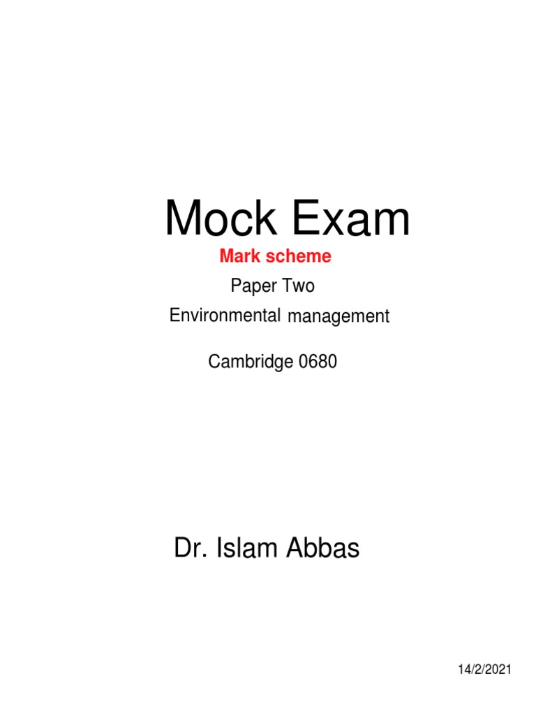 Answer Mock Exam 2 1 Pdf Pollution Coral