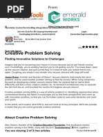 Creative Problem Solving - Creativity Tools From