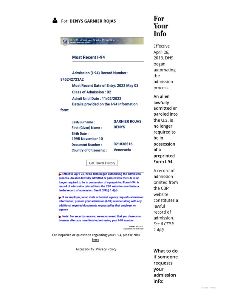 I94 Official site PDF The United States Federal Government Of The United States