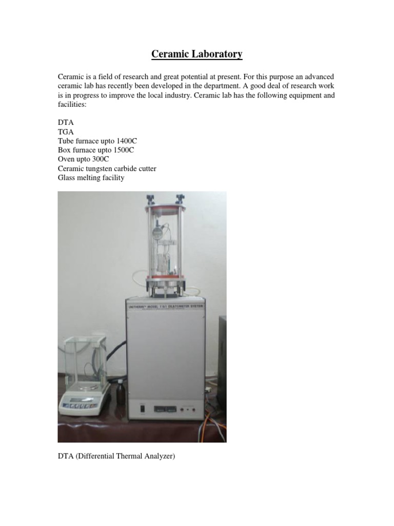 Ceramic Laboratory | PDF | Technology & Engineering