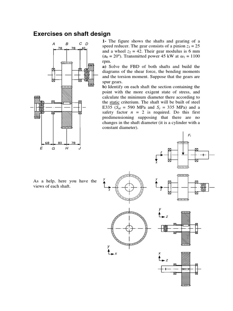Shaft Design Exercises 6 PDF Gear Materials Science