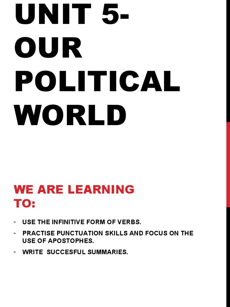 UNIT 5 - Our Political World | PDF | Parliament | Word