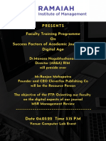 Presents: Faculty Training Programme On Success Factors of Academic Journals in The Digital Age